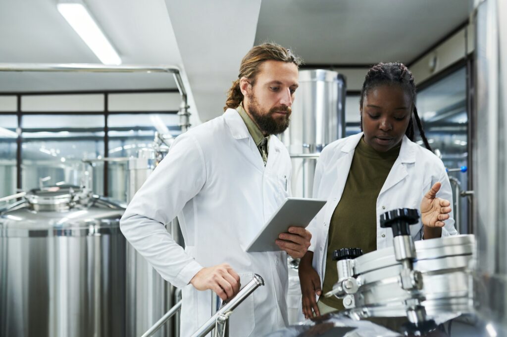 Technologists Controlling Process of Fermentation